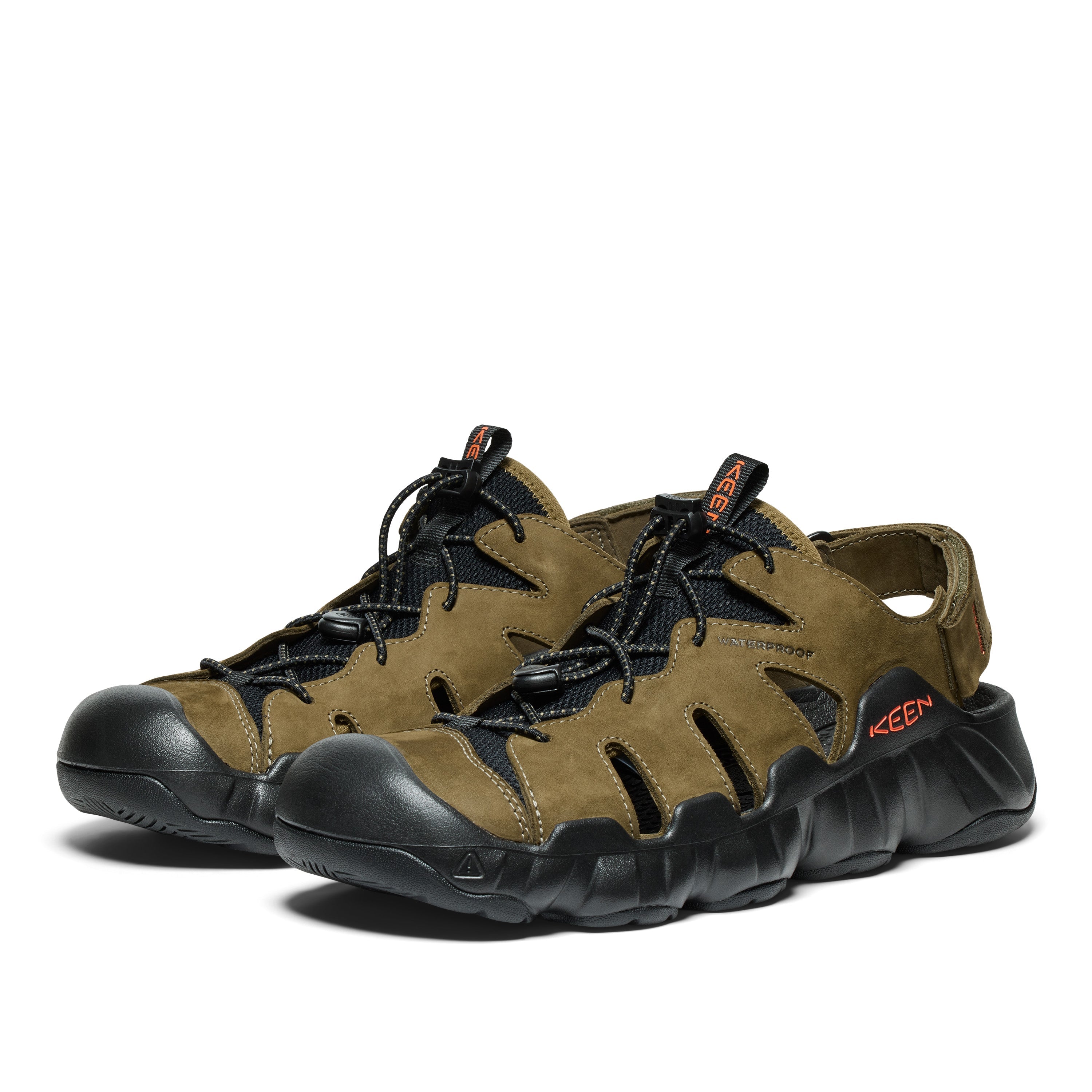 Men's Hyperport Fisherman Leather Dark Olive Black – KEEN Footwear