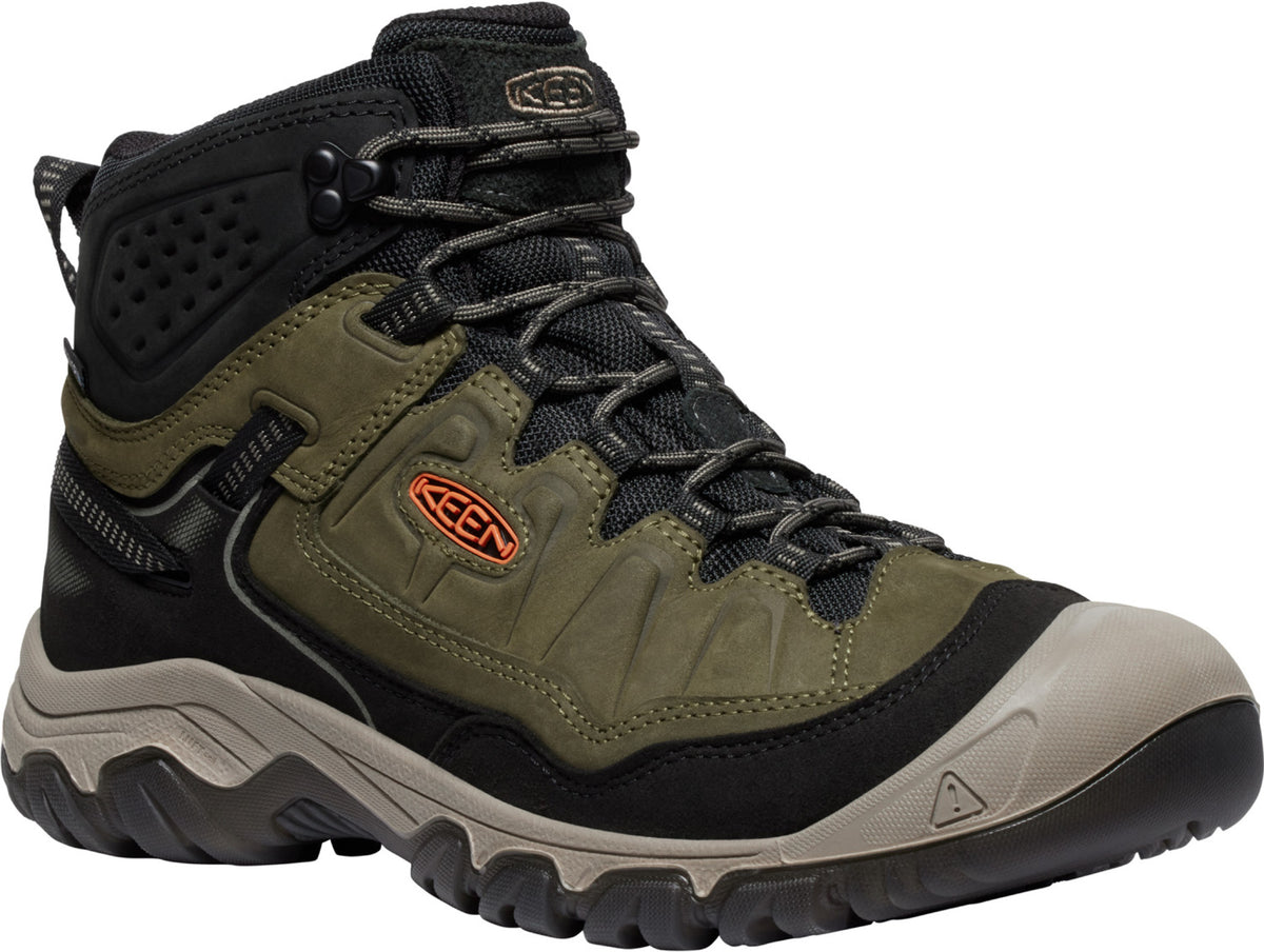 Men's Targhee IV  Waterproof Hiking Boot Dark Olive Gold Flame