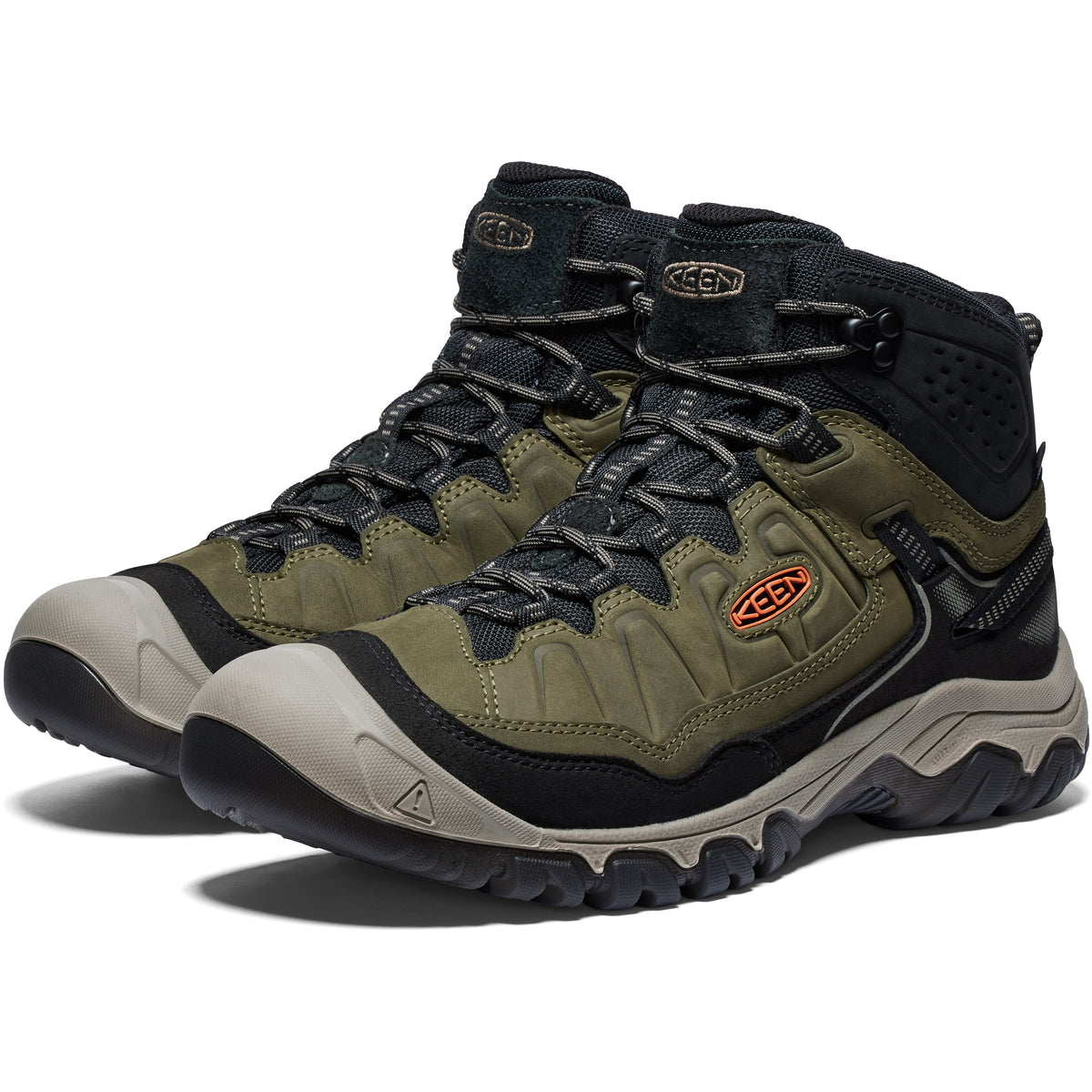 Men's Targhee IV  Waterproof Hiking Boot Dark Olive Gold Flame