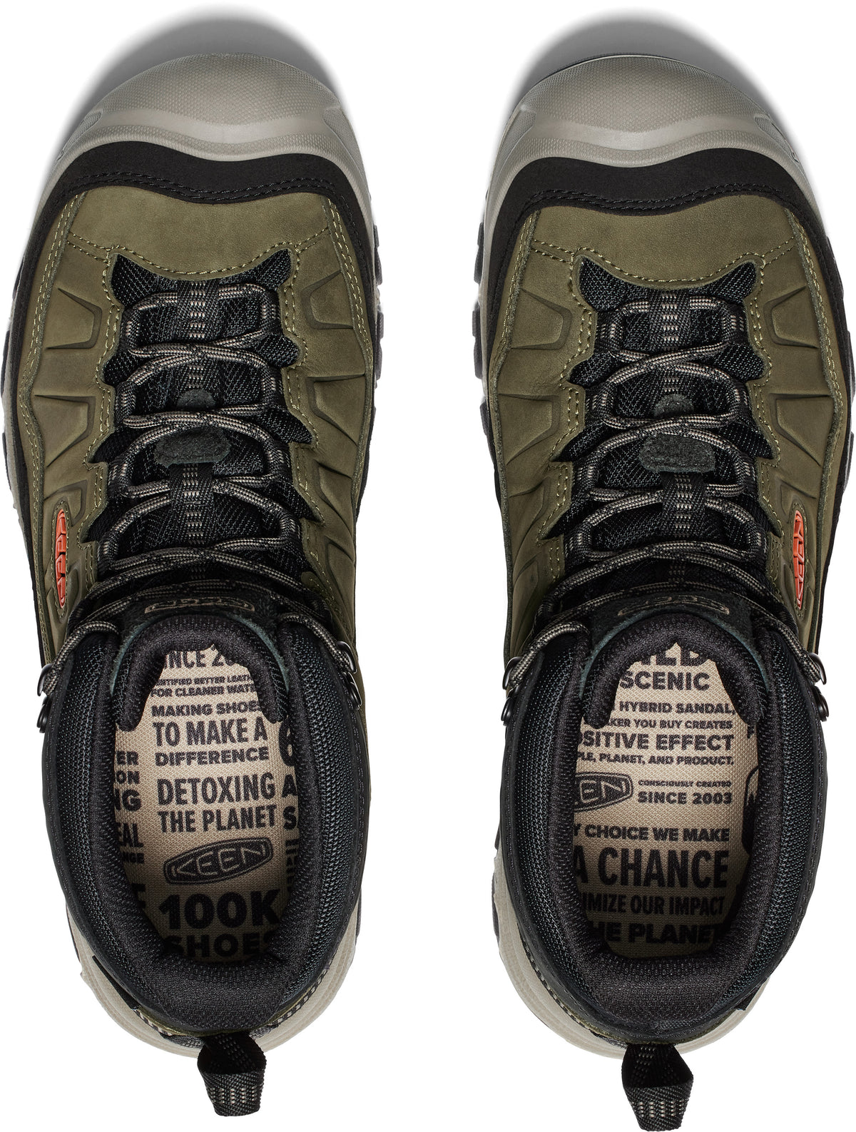 Men's Targhee IV  Waterproof Hiking Boot Dark Olive Gold Flame