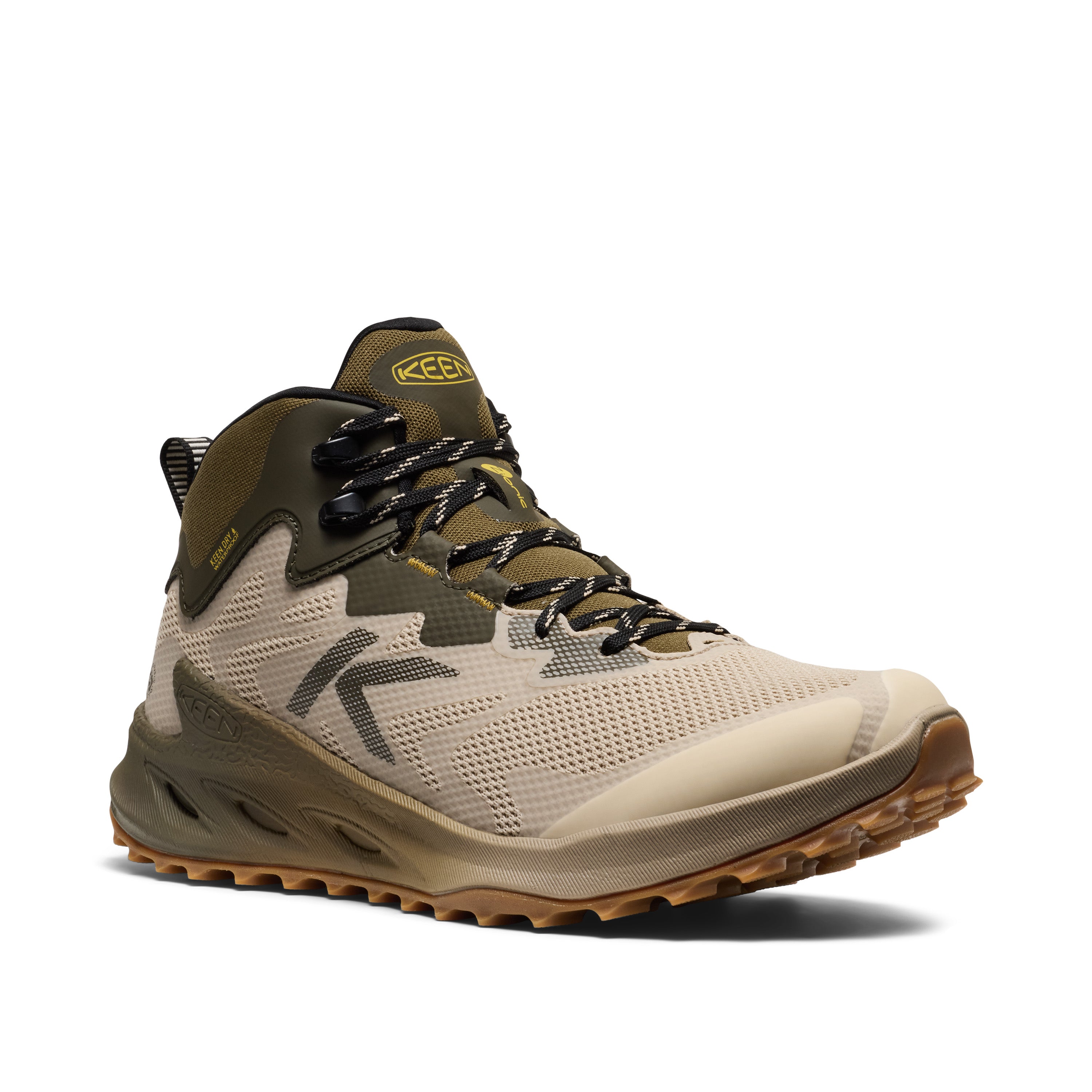 イニー Men's Zionic NXT Waterproof Hiking Boot Brindle Lemon Curry – KEEN